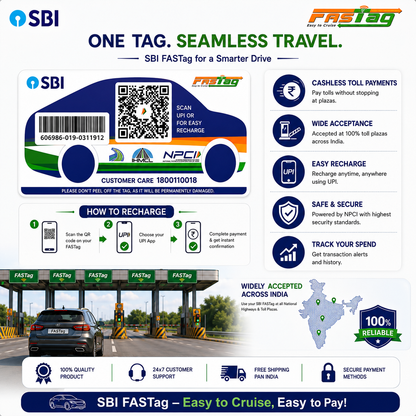 SBI FasTag for Car/Jeep/Van