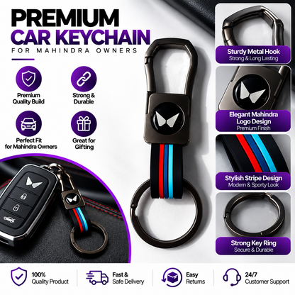 Premium Car Keychain – Metal Hook & Stylish Key Ring | Multiple Car Brands