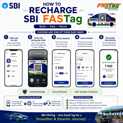 SBI FasTag for Car/Jeep/Van